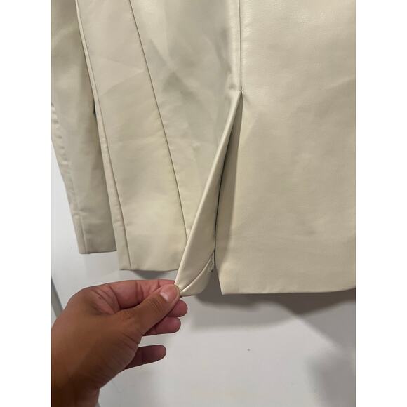 Oak + Fort Vegan Leather Oversized Blazer XXS Cream - Picture 8 of 8